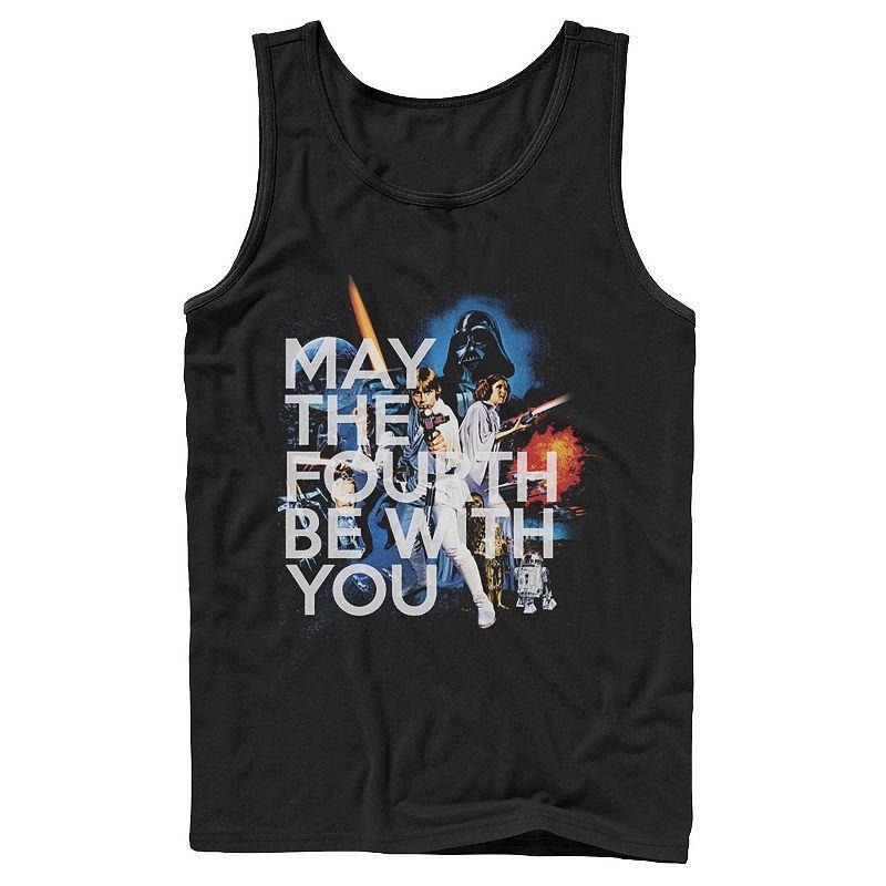 Mens Star Wars May The Fourth Be With You Vintage Movie Poster Tank Product Image