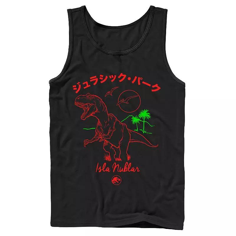 Mens Jurassic Park Kanji T Rex Outline Tank Top Product Image