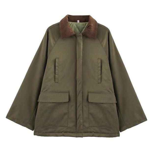 Fleece Collar Zip-Up Utility Jacket Product Image