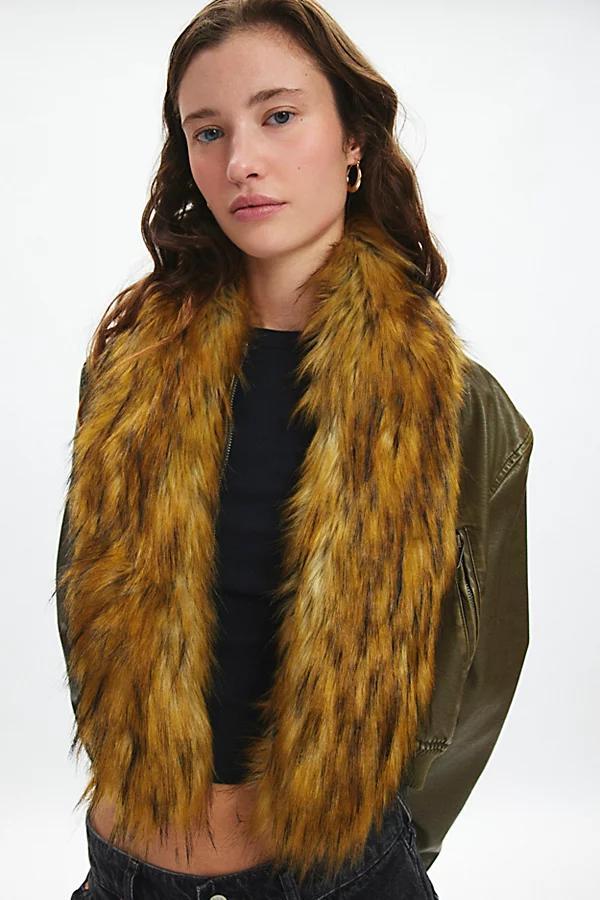 Faux Fur Collar Scarf Womens at Urban Outfitters product image