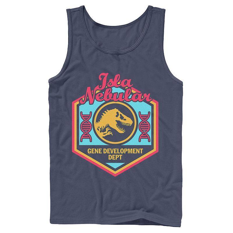 Mens Jurassic World Isla Nebular Gene Dept. Badge Tank Top Grey Product Image