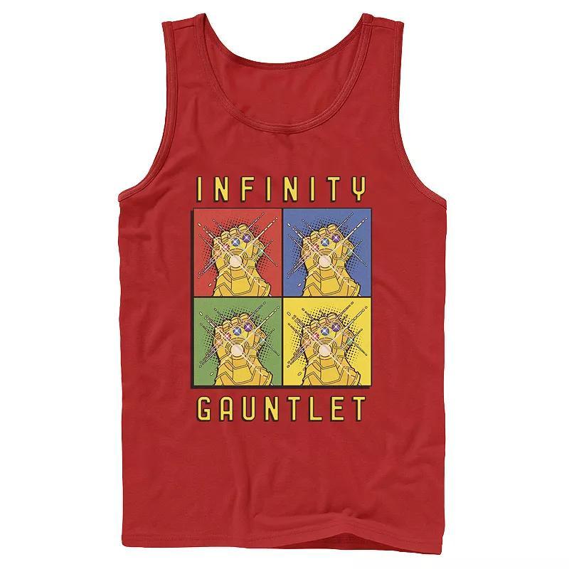 Mens Marvel Avengers Infinity Gauntlet Pop Art Box Up Tank Top, Boys Product Image