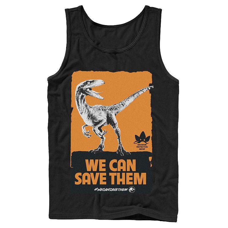 Mens Jurassic World We Can Save Them Poster Tank Top Product Image