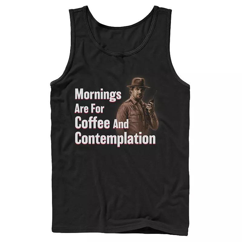 Mens Stranger Things Hopper Coffee & Contemplation Tank Top Product Image