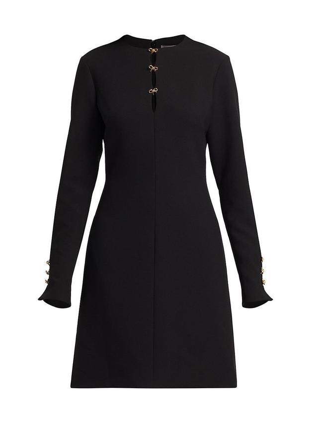 Womens Bow-Accented Long-Sleeve Minidress Product Image