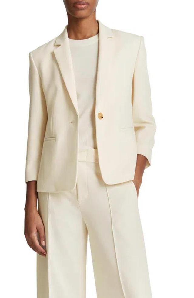 Shrunken Bracelet-sleeve Blazer In Off White Product Image