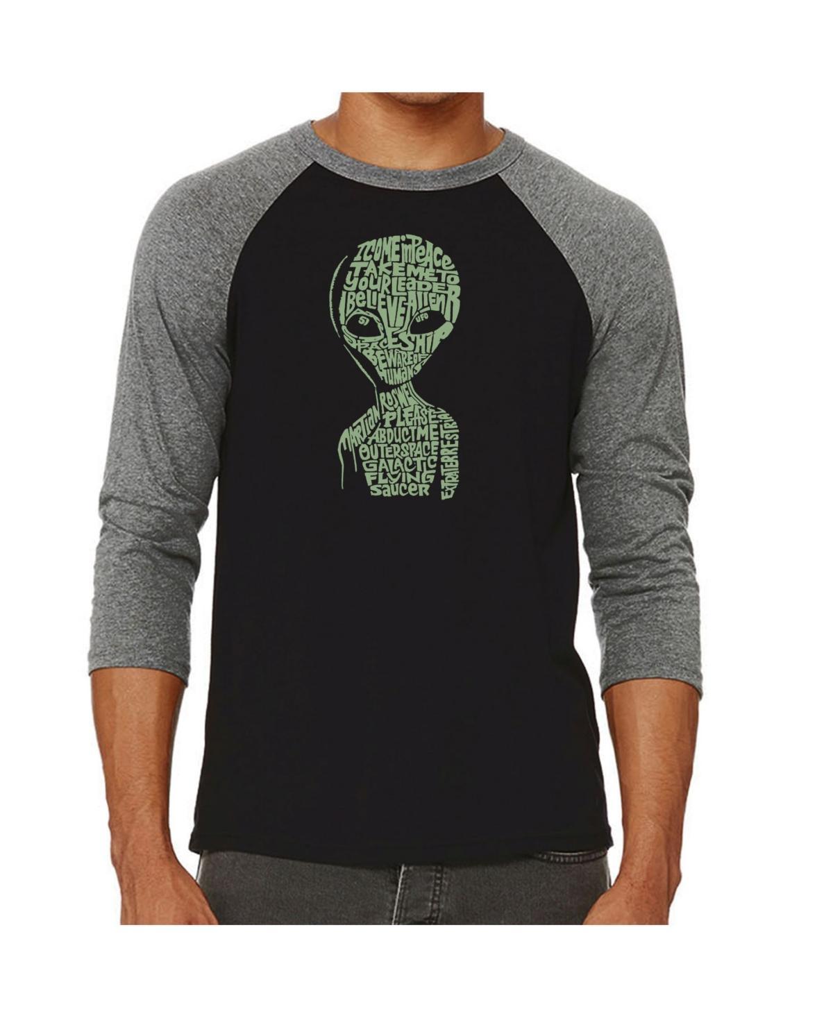 La Pop Art Alien Mens Raglan Word Art T-shirt Product Image