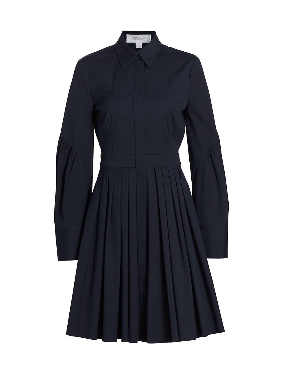 Womens Cotton Pleated Shirtdress Product Image