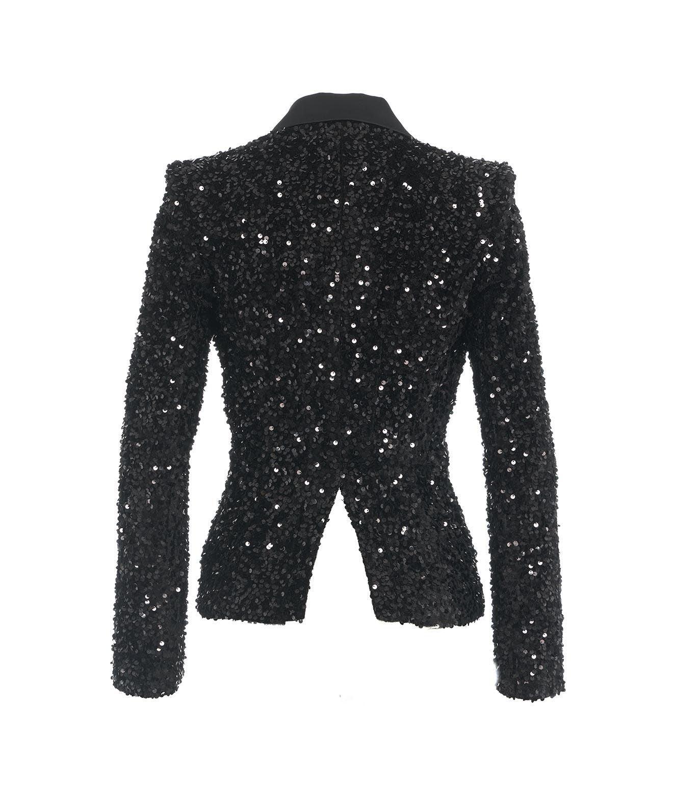 Blazer in ciniglia con pailettes Female Product Image