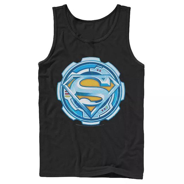 Mens DC Comics Superman Chrome Gear Chest Logo Tank Black Product Image