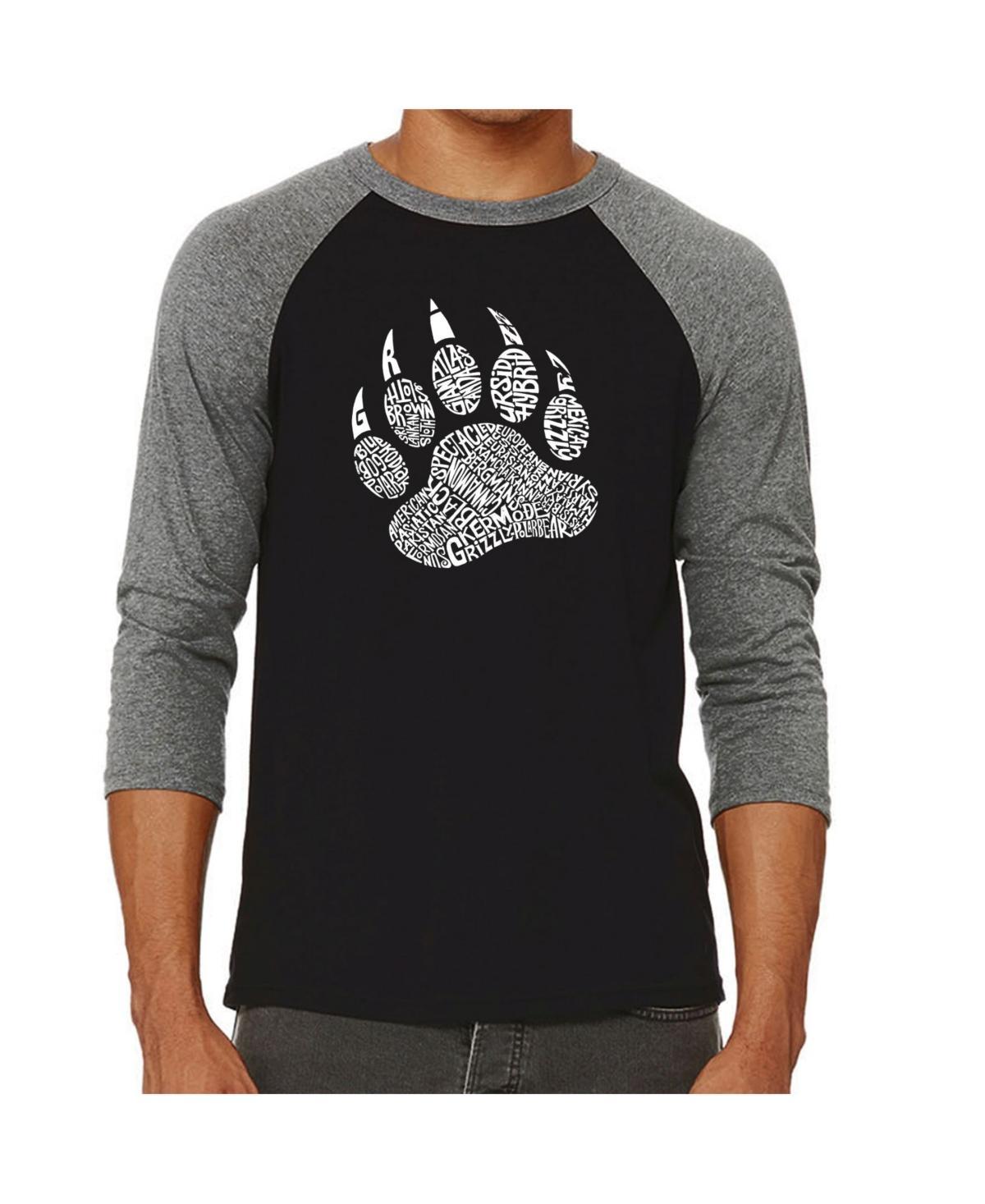 La Pop Art Types of Bears Mens Raglan Word Art T-shirt Product Image