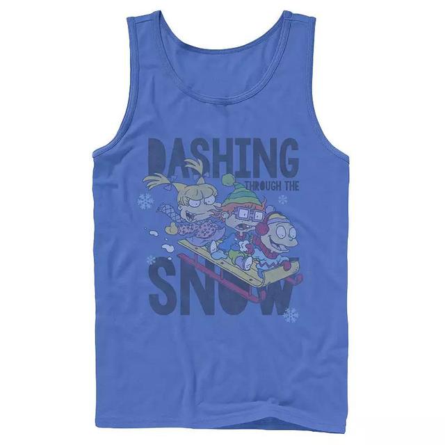 Mens Nickelodeon Rugrats Trio Dashing Through The Snow Sled Graphic Tank Top Product Image