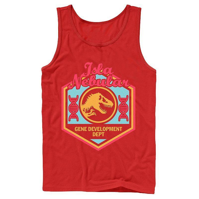 Mens Jurassic World Isla Nebular Gene Dept. Badge Tank Top Product Image