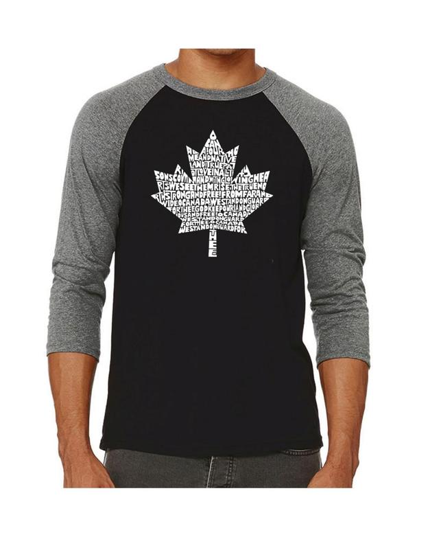 La Pop Art Canadian National Anthem Mens Raglan Word Art T-shirt Product Image