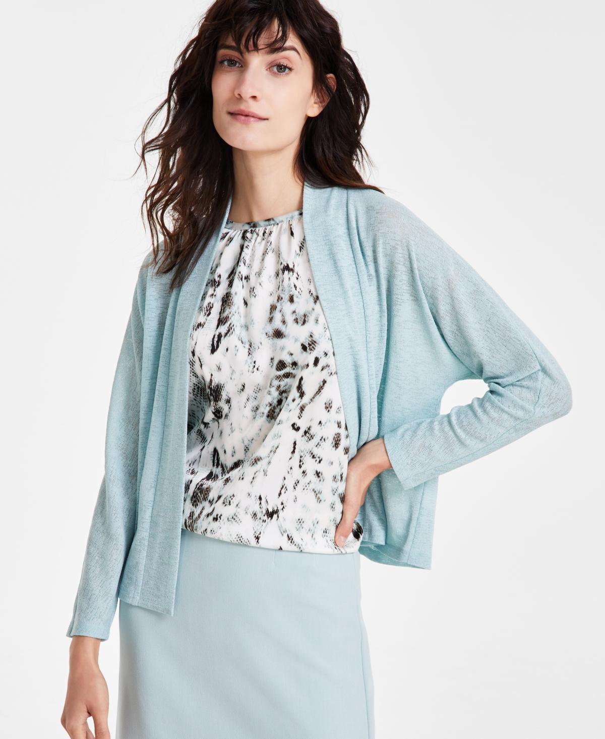 Kasper Womens Collarless Open-Front Dolman-Sleeve Jacket Product Image