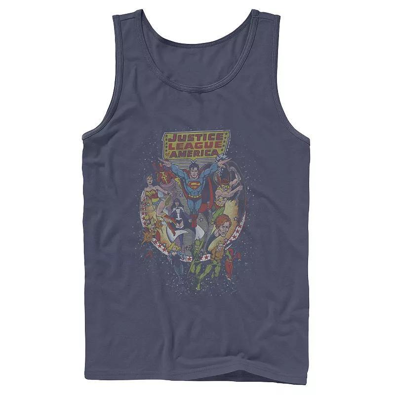 Mens DC Comics Justice League Group Shot Distressed Poster Tank Top Product Image