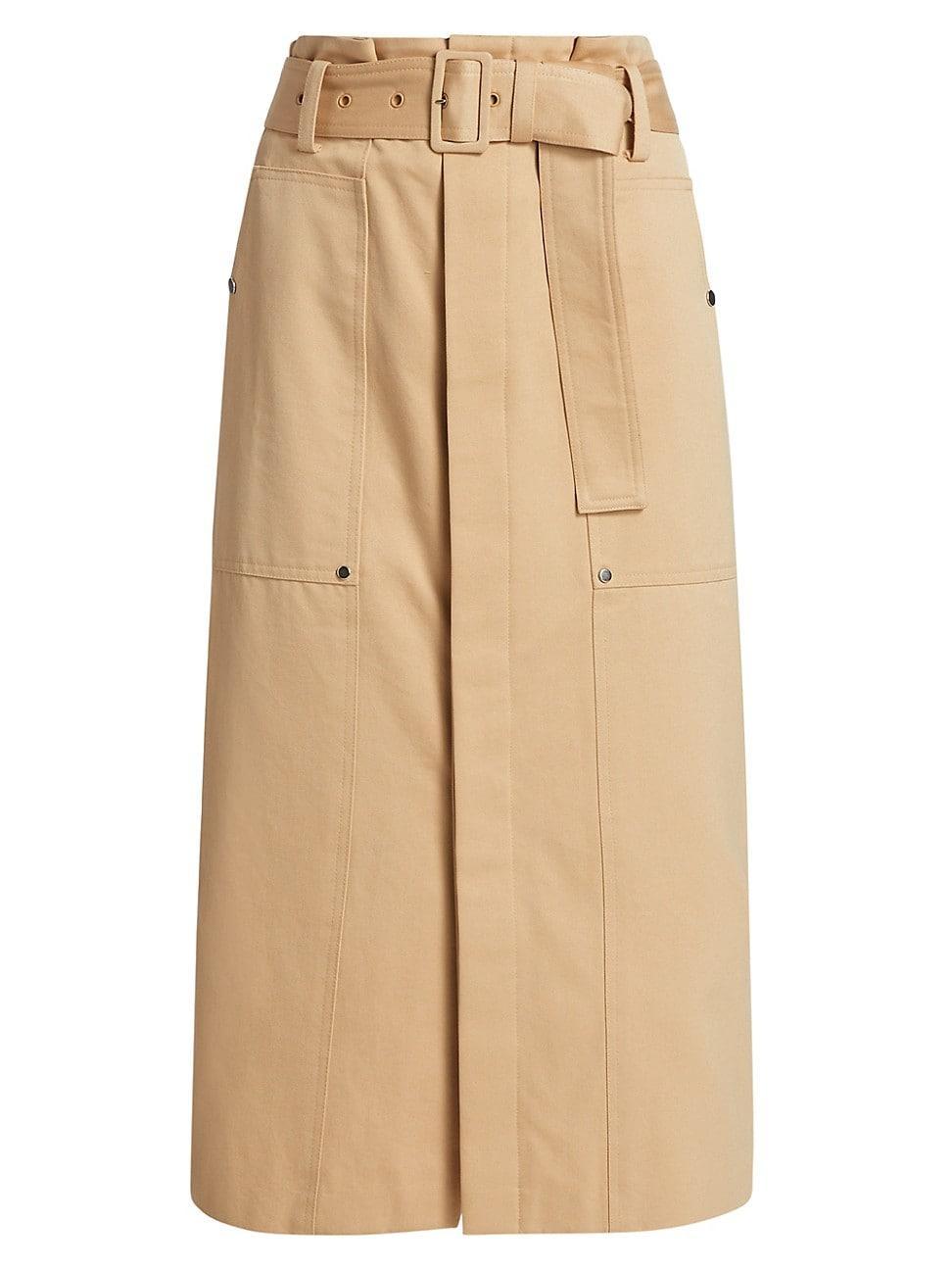 Womens Maia Belted Cotton Utility Skirt Product Image