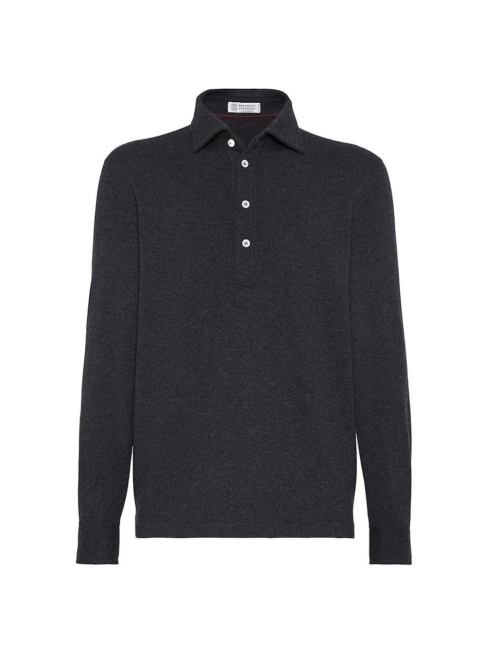 Mens Cashmere Knit Polo Sweater Product Image