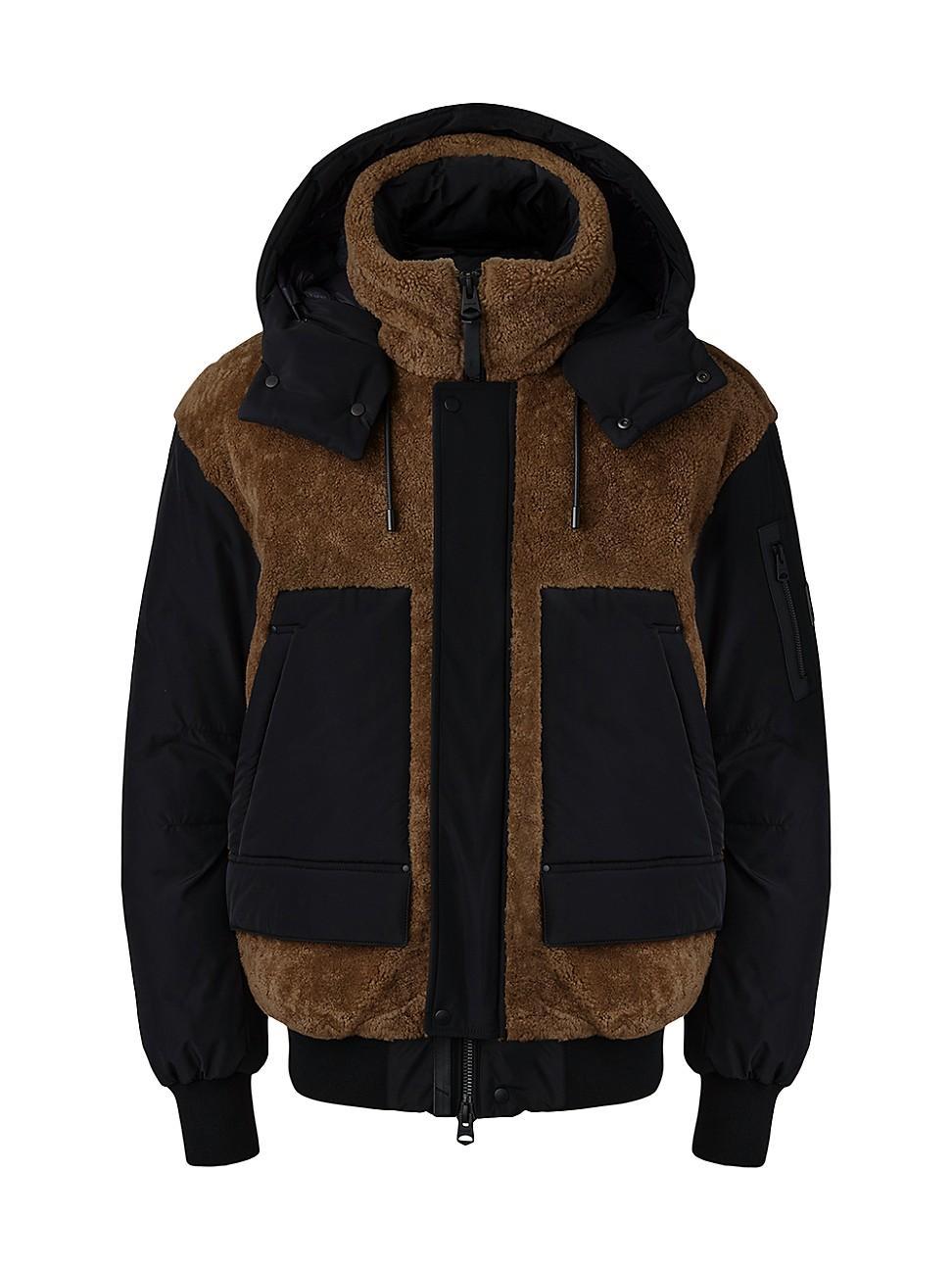 Mens Viggo Mixed-Media Shearling Down Jacket Product Image