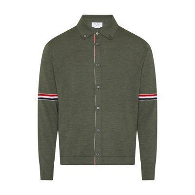 Long Sleeve Shirt In Merino Wool In Green Product Image