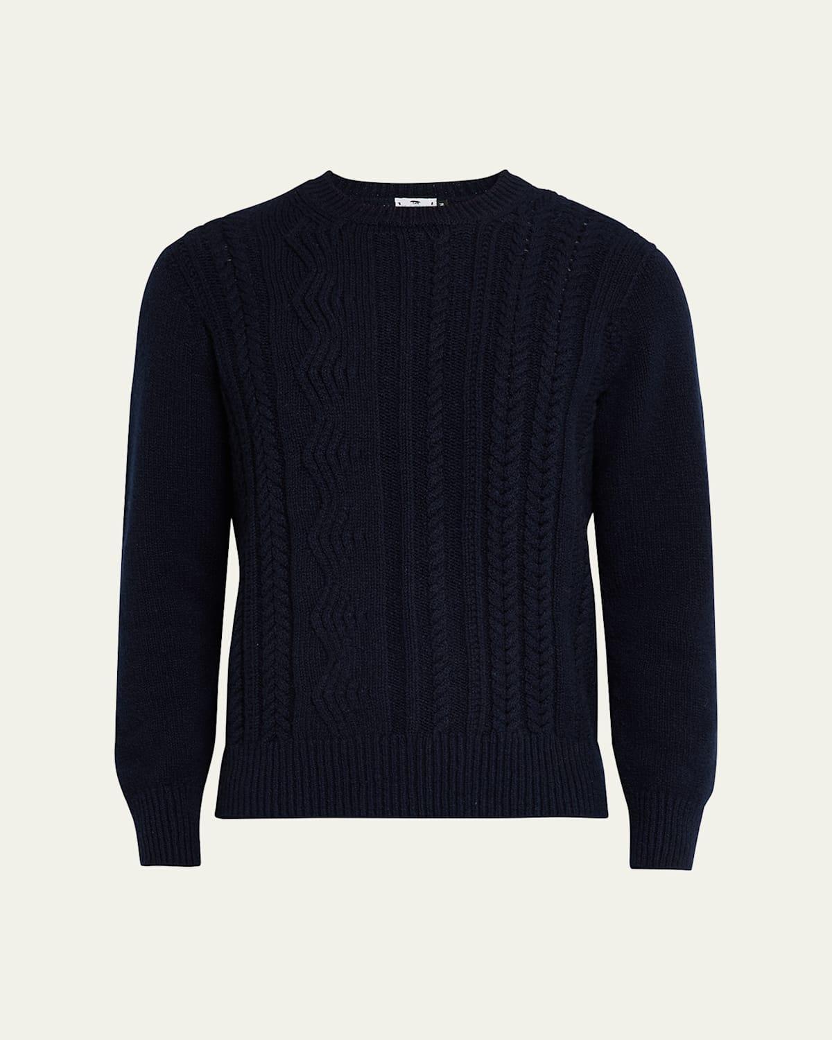 Mens Cashmere-Wool Aran Sweater Product Image