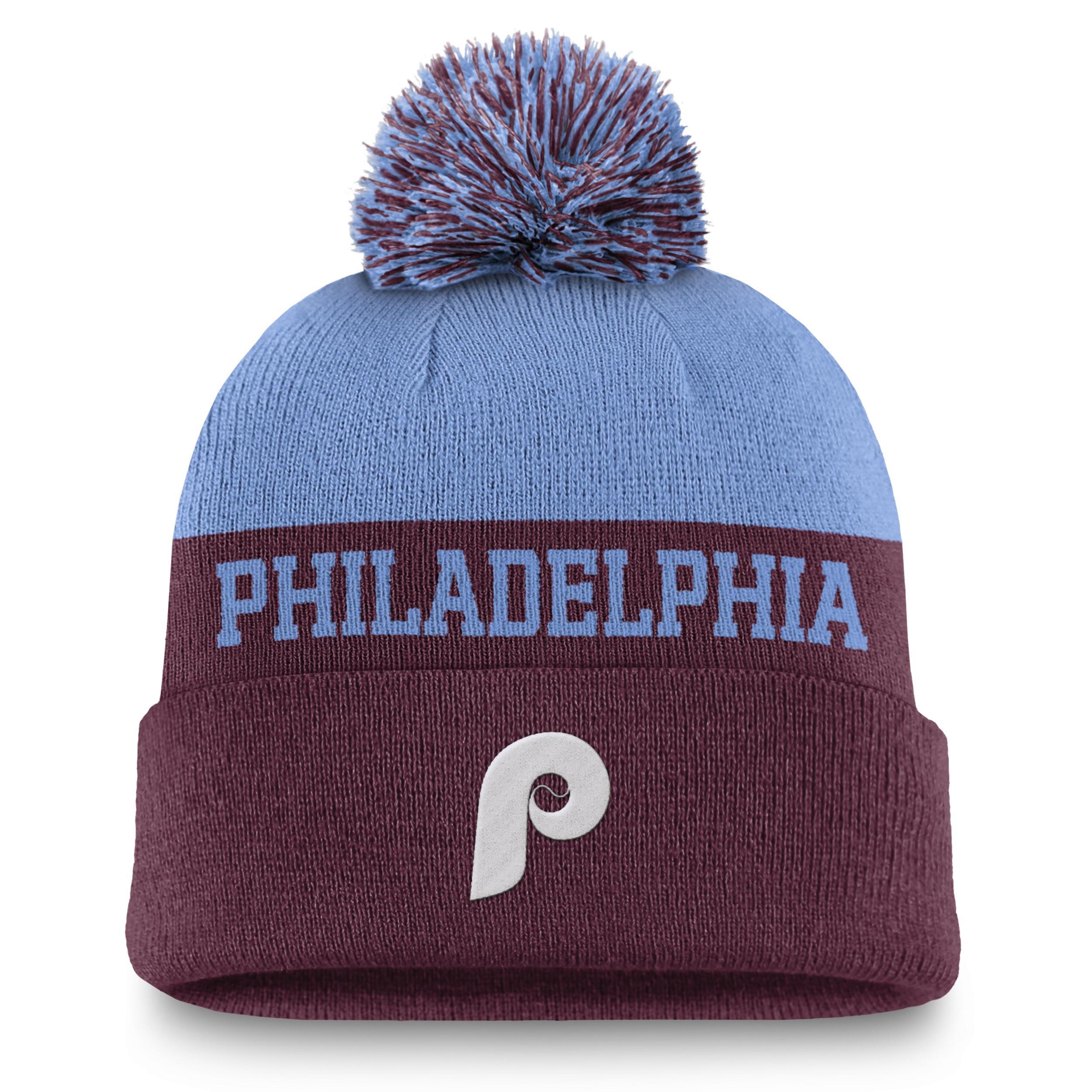 Philadelphia Phillies Rewind Peak Nike Mens MLB Cuffed Pom Beanie Product Image