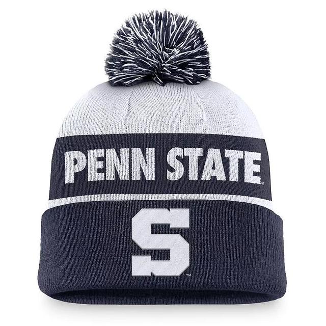 Mens Nike /Navy Penn State Nittany Lions Primetime Peak Cuffed Knit Hat with Pom Product Image