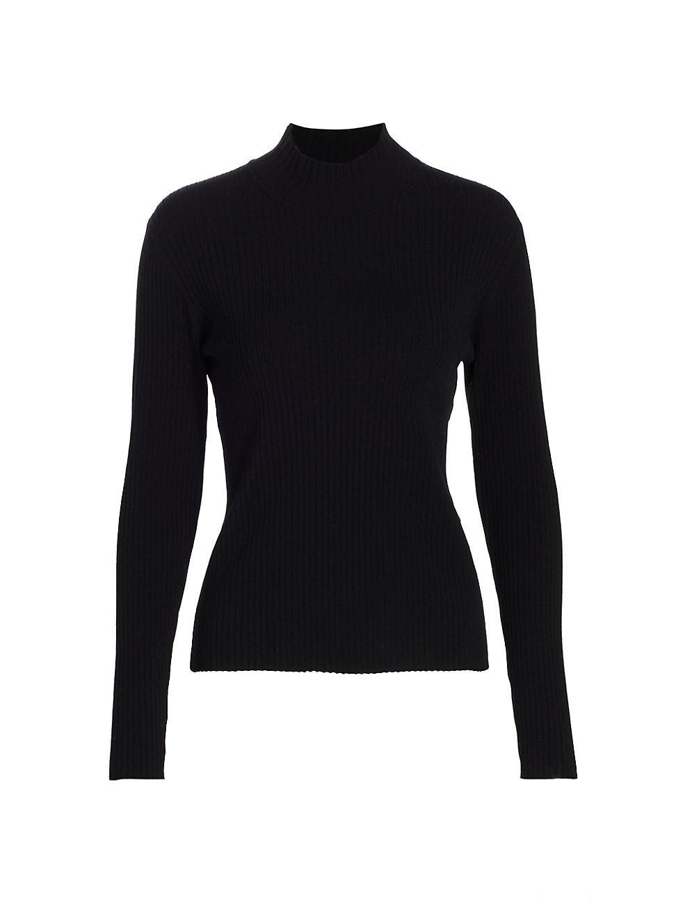 Womens Rib-Knit Mock Turtleneck Top product image