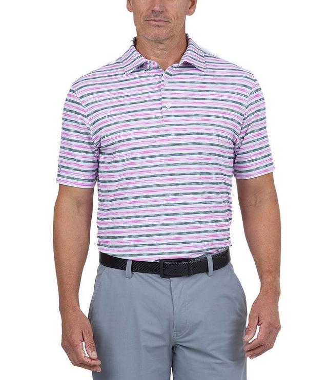 IBKUL Short Sleeve Landon Strip Polo Shirt Product Image