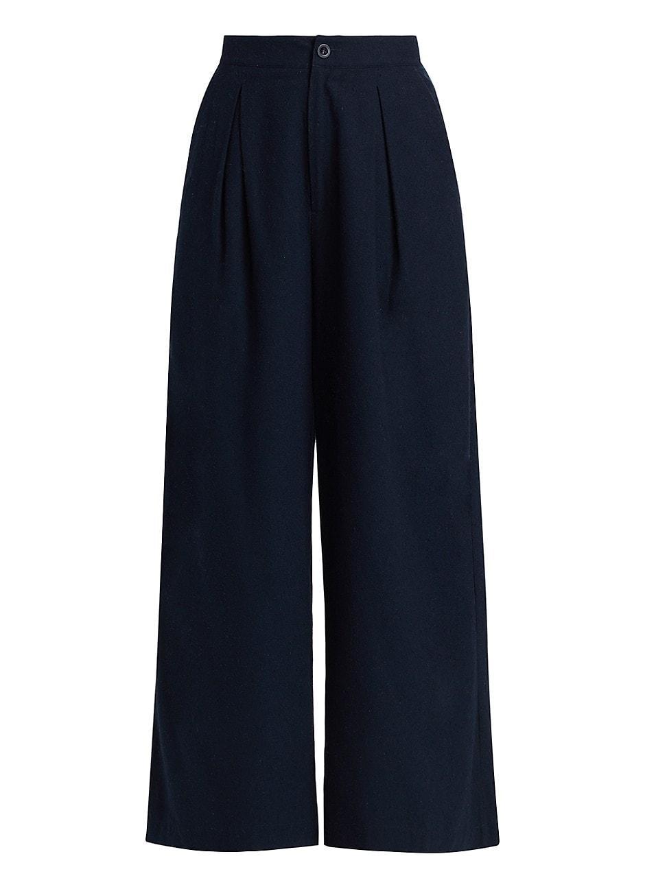 Womens Silk Relaxed Cropped Trousers Product Image