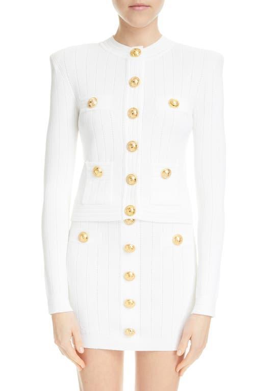 Balmain Four-Pocket Pointelle Cardigan Product Image