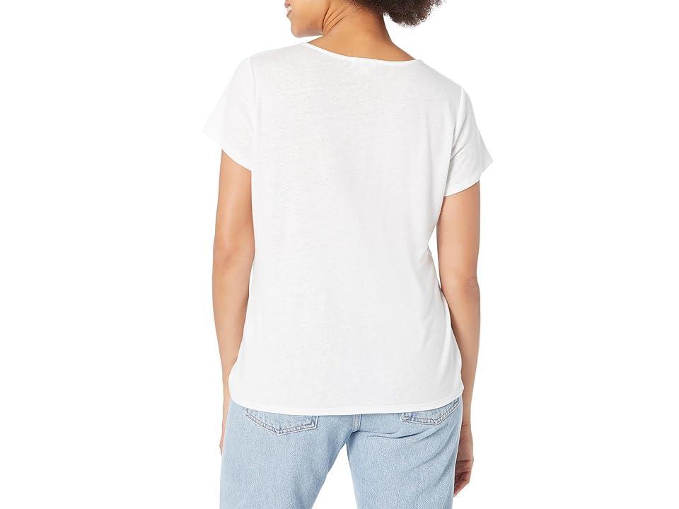 NZT by NIC+ZOE Knot Front V-Neck Linen Blend T-Shirt Product Image