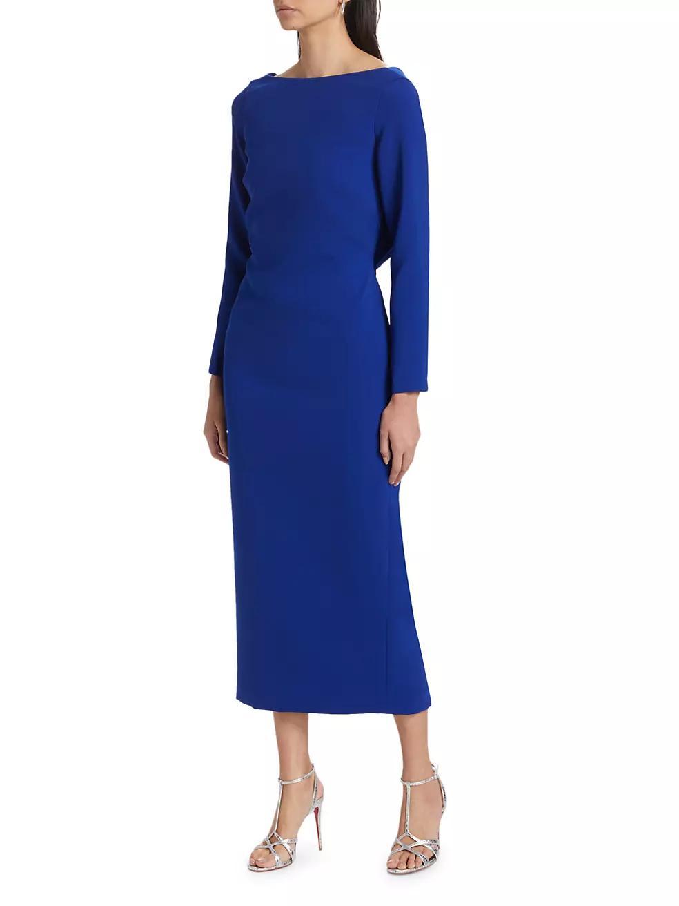 Cowlback Long-Sleeve Cocktail Dress Product Image