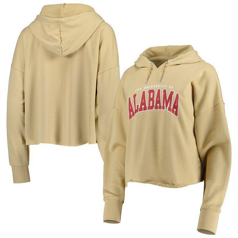 Womens ZooZatz Tan Alabama Crimson Tide Core University Cropped French Terry Pullover Hoodie Product Image