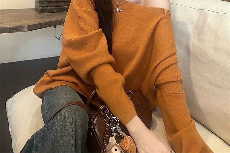 One-Shoulder Loose Sweater Product Image