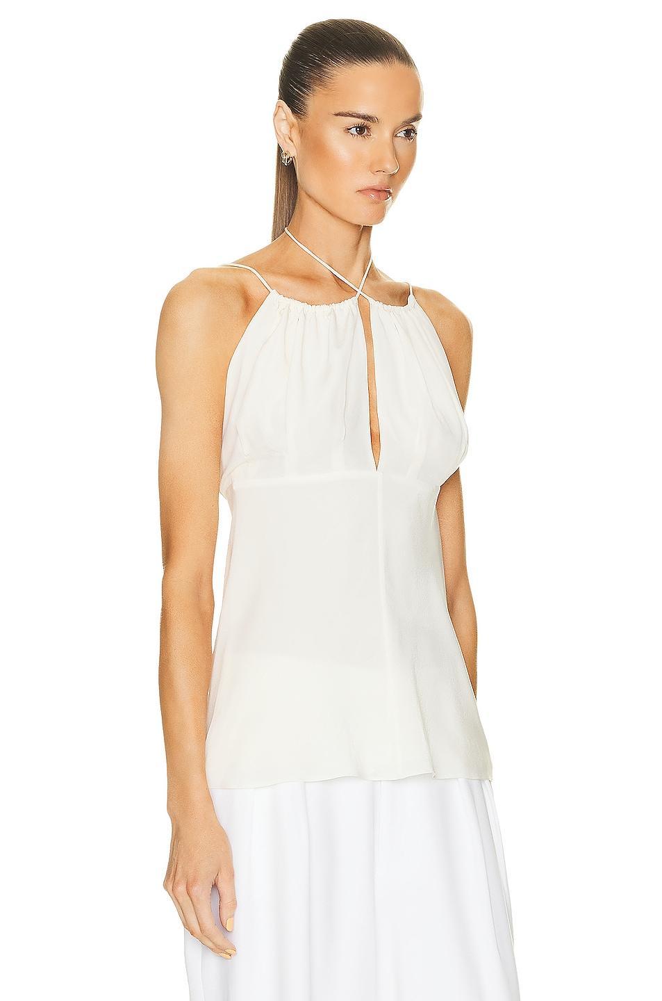 Toteme Gathered Halterneck Top in Ivory Product Image