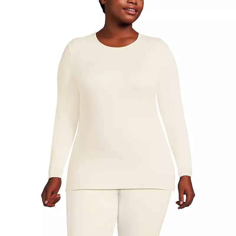 Plus Size Lands End Thermaskin Long Underwear Crewneck Top, Womens Product Image