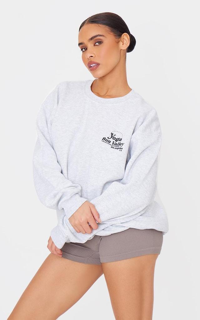 Ash Grey Yoga Oversized Long Sleeve Sweatshirt Product Image