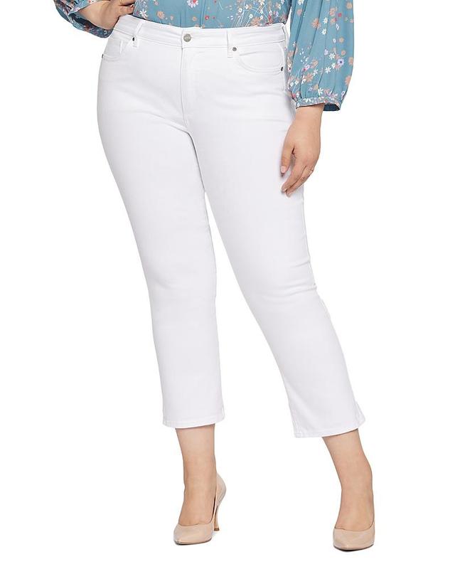 Nydj Plus Size Marilyn Straight Leg Jeans in Optic White Product Image