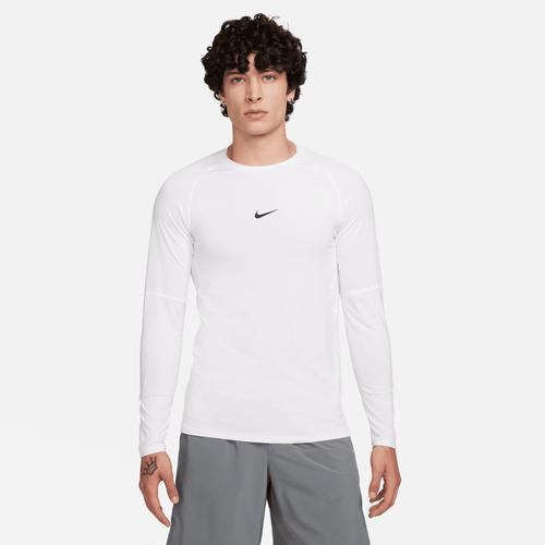 Nike Mens Dri-FIT Slim Top Long Sleeve - White/Black Product Image