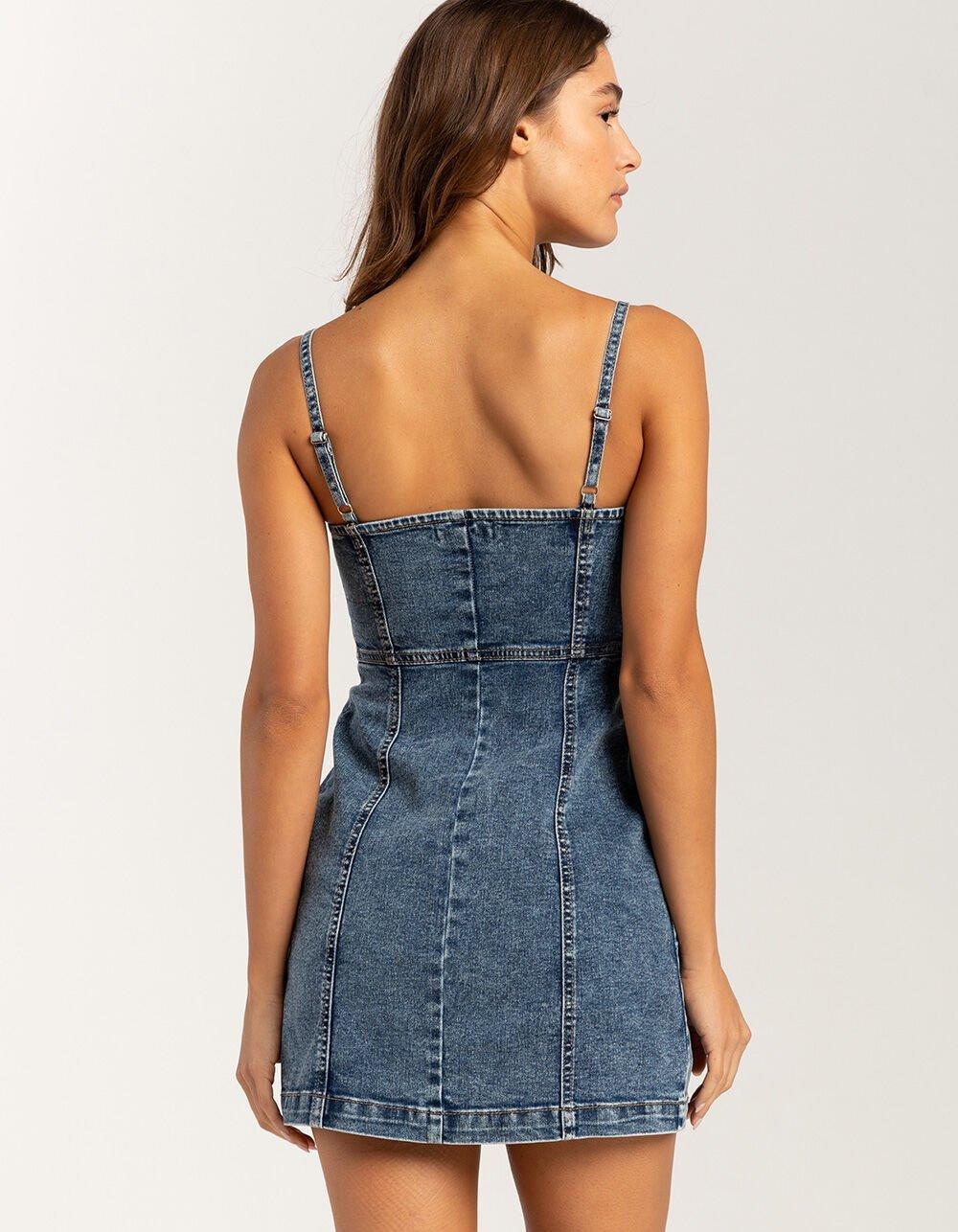 RSQ Womens Button Front Denim Dress Product Image