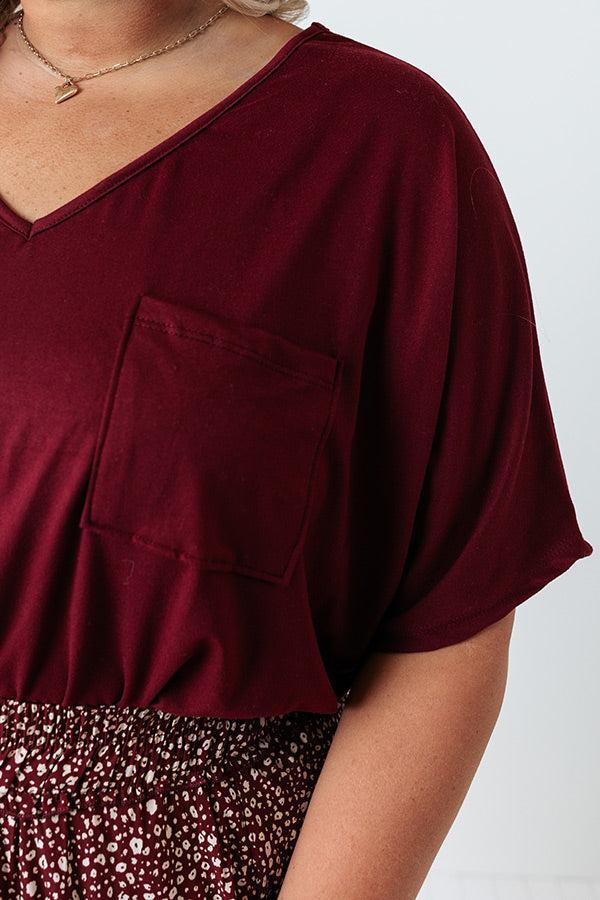 Too Lovely Shift Top In Wine Curves Product Image