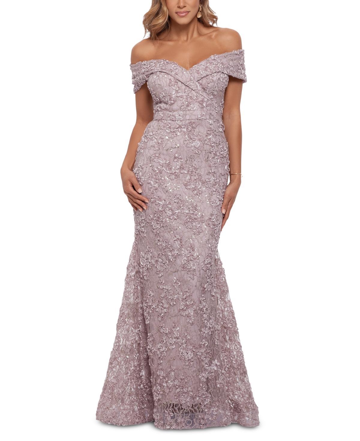 Xscape Off-The-Shoulder Lace Gown Product Image