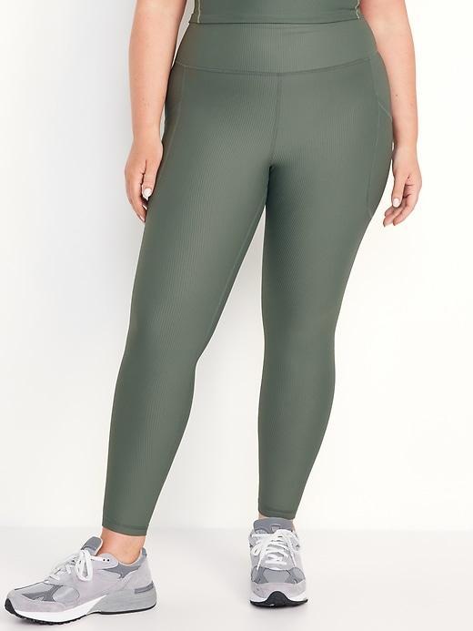 High-Waisted PowerSoft Ribbed Leggings Product Image