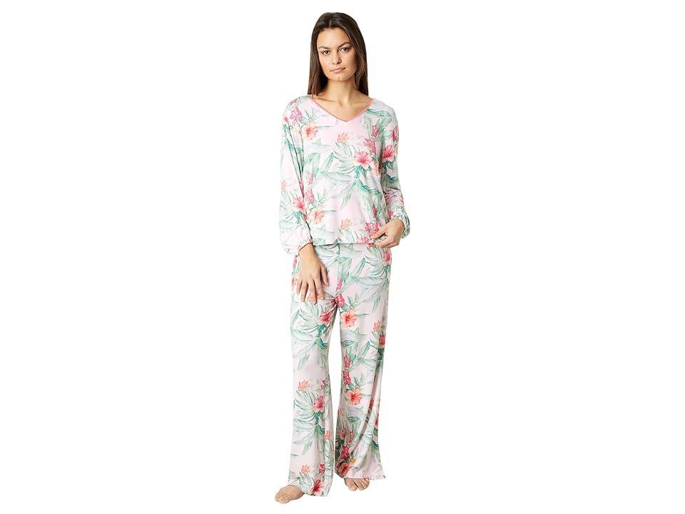 Tommy Bahama Short Sleeve Short PJ Set Floral) Women's Pajama Sets Product Image