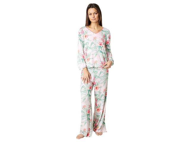 Tommy Bahama Short Sleeve Short PJ Set Floral) Women's Pajama Sets Product Image