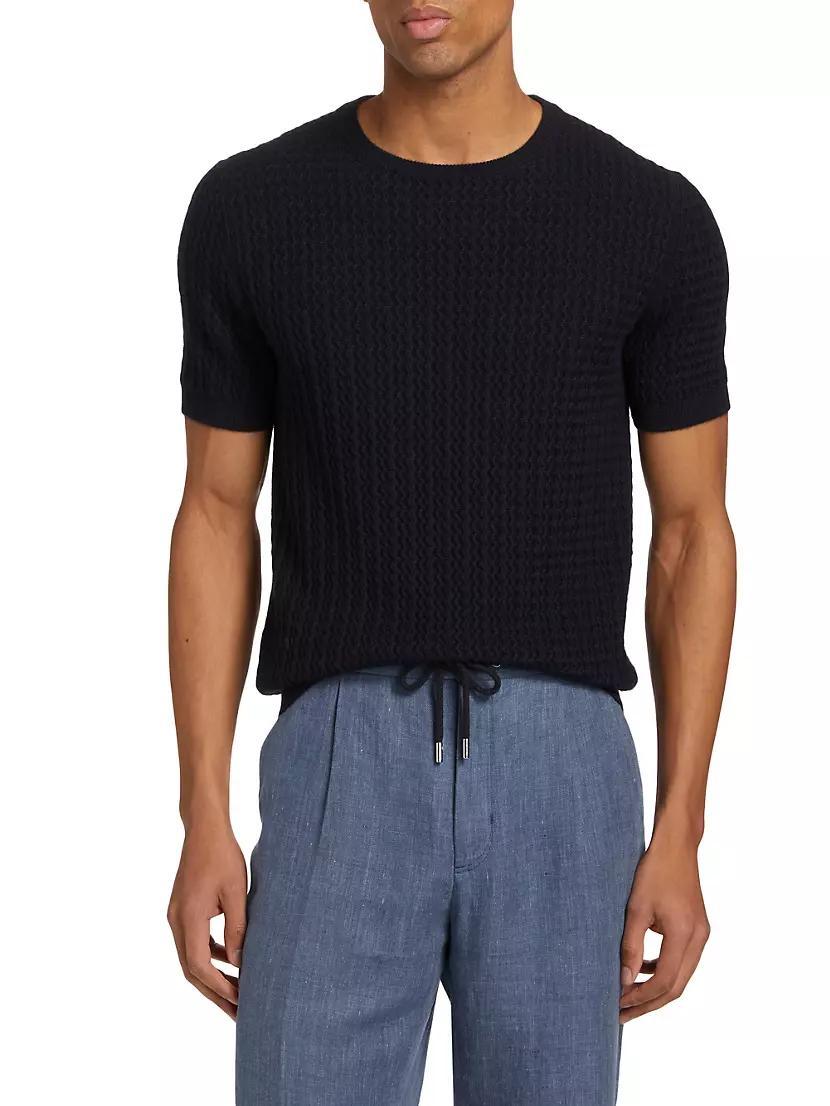 Cashmere & Silk-Blend Rib-Knit T-Shirt Product Image