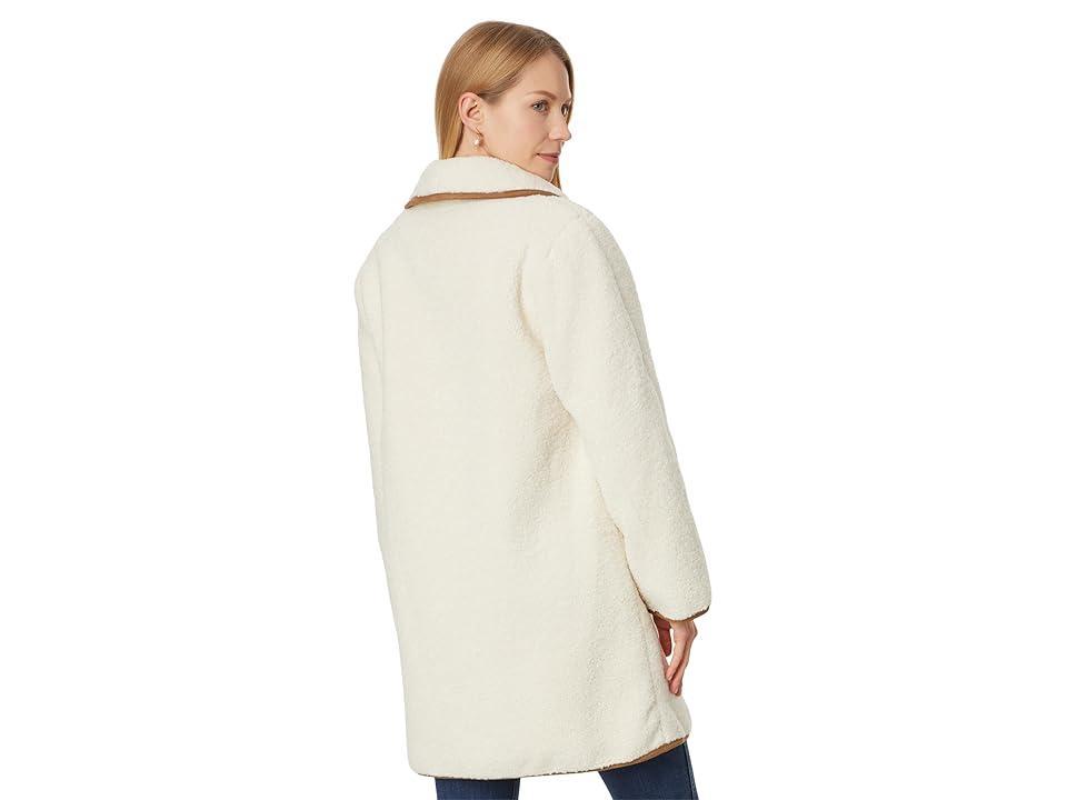 Lauren Ralph Lauren Sherpa W Trim 2 Bttn (Cream) Women's Coat Product Image