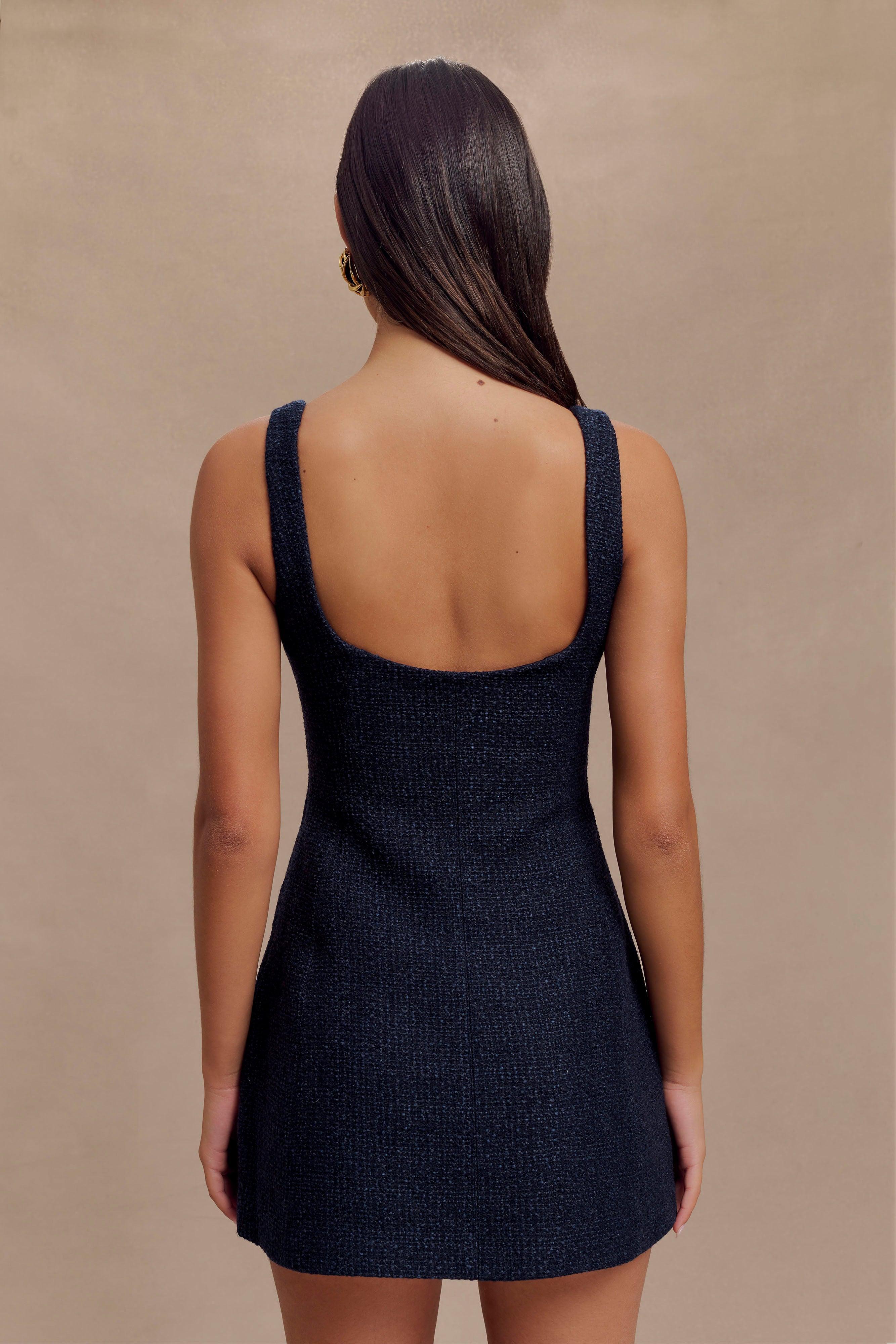 Beth Boucle Mini Dress - Navy Product Image