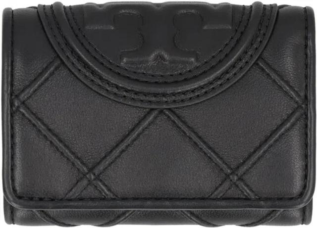 TORY BURCH Fleming Leather Wallet In Black Product Image